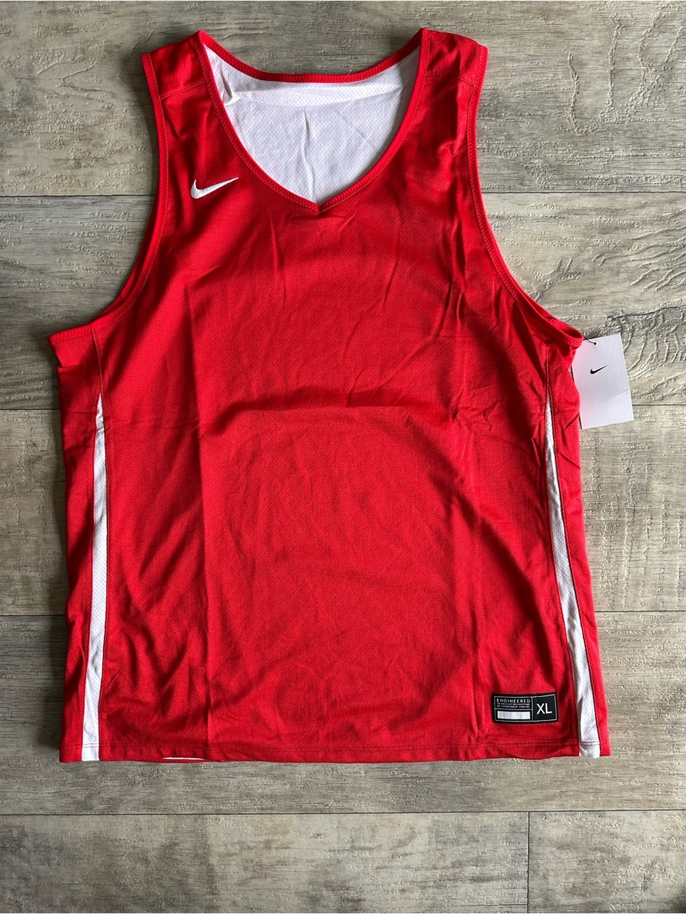NWT Nike Men's XL Reversible Basketball Jersey Red White Tank